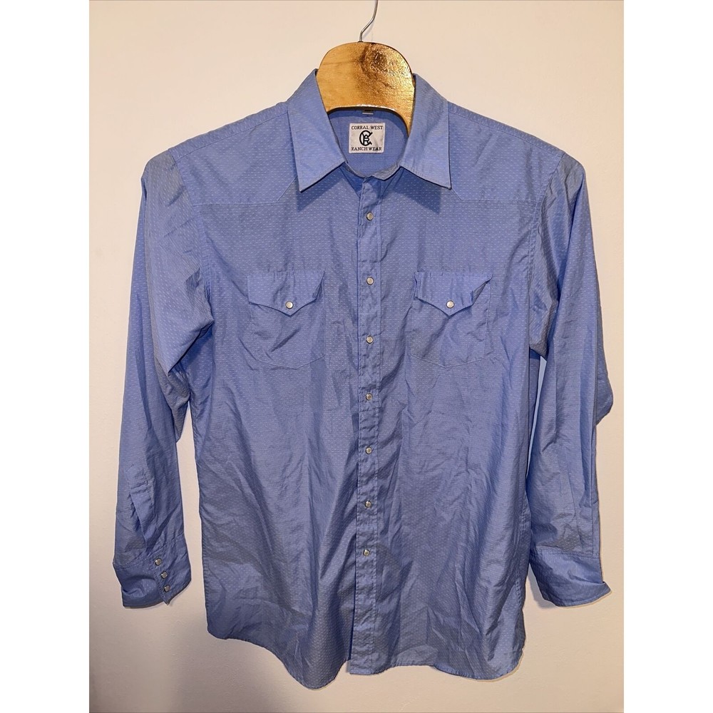 Corral West Ranch Wear Pearl Snap Long Sleeve Blue XLT Mens